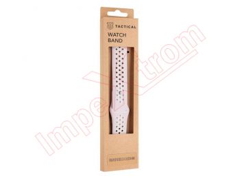 Correa deportiva de silicona rosa y blanca para modelos Apple Watch de 42/44/45 mm